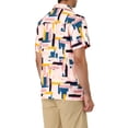 thumbnail image 3 of Unique Bargains Men's Summer Shirts Short Sleeve Irregular Geometric Button Down Shirt, 3 of 5