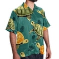 thumbnail image 2 of Turtle Seamless Men's Spread Collar Tops, Casual Button Down Shirts for Summer Beach, Printed Short Sleeve Shirts - Unisex, 2 of 6