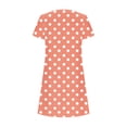 thumbnail image 4 of GaThRRgYP Midi Short Sleeve Dress,Women Summer Casual Leaf Sleeves Hollow Neckline Design Dress Long Skirt Pink S, 4 of 5