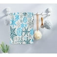 thumbnail image 3 of AOYEGO Snowflake Hand Towels Winter Blue Silver Turquoise Snow Stars Towel Highly Absorbent Soft Towel Kitchen Bath Decor for Women Men 15x30 Inch, 3 of 11