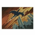 thumbnail image 1 of Vintage Cutting Board, Silhouette of a Superhero over Apartments in Sky Night Fiction Comic Image, Decorative Tempered Glass Cutting and Serving Board, Small Size, Red Orange Grey, by Ambesonne, 1 of 1
