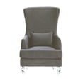 thumbnail image 2 of Aubree Tall Chair with Acrylic Legs - Grey, 2 of 4