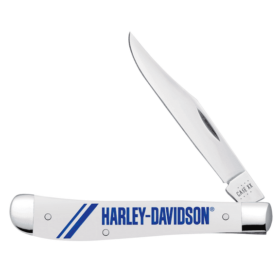 Case XX Knives Case XX Harley-Davidson White Composition Slimline Trapper Folding Knife