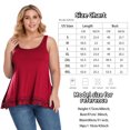 thumbnail image 2 of ANYFIT WEAR Plus Size Camisole with Built in Bra Padded Tank Tops for Women Flowy Sleeveless Summer Tops with Lace Hem Wine,4XL, 2 of 7