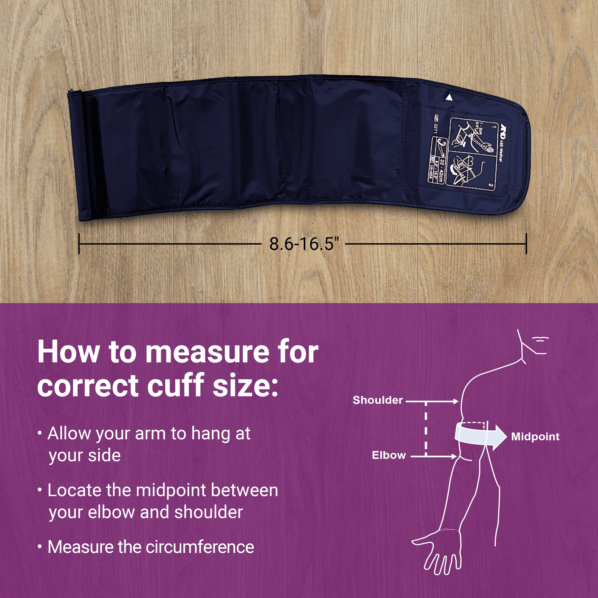 A&D Medical Bluetooth Blood Pressure Monitor, Upper Arm, Medium Cuff, Digital, Heart Rate Detection (UA-770BLE)