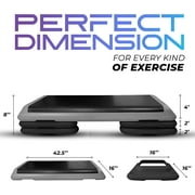 Yes4All Adjustable Aerobic Step Platform, 40 in x 16 in with 4 Risers, Black and Grey