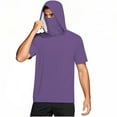 thumbnail image 5 of Fanxing Big and Tall Cooling Sun Shirts for Men with Hood Short Sleeve Lightweight Tees with Masks Fishing Hoodie Purple,L, 5 of 9