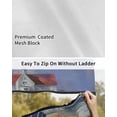 thumbnail image 6 of 4th of July RV Awning Sun Shade Screen 9'X7' Beach Lounge Chairs Mesh Sunscreen Patriotic American Flag Fireworks Awning Shade Screen with Zipper UV Blocker Completed Kits for RV Motorhome Camper, 6 of 7