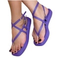 thumbnail image 1 of Sandalias de talla grande Suela gruesa Ligero con cordones Hebilla Tanga Sandalias de playa exteriores Wmkox8yii  nm8232, 1 of 4