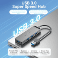 thumbnail image 2 of Adaptador USB 3.0 Hub 4 en 1 VENTION 15 cm SuperSpeed habilitado corriente externa mico USB (5V-2A), 2 of 6