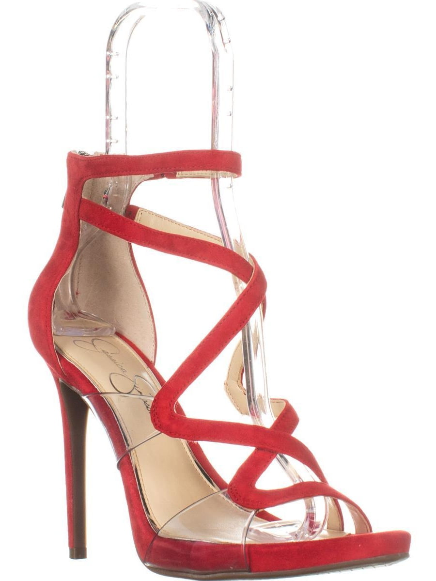 Womens Jessica Simpson Roelyn Heeled Strappy Sandals, Red Muse ...