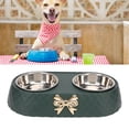 thumbnail image 3 of Cuencos para perros, cuencos dobles para agua y comida para perros, cuencos de acero inoxidable, evita resbalones, cuencos de agua para alimentos para mascotas de acero, 3 of 7