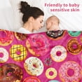 thumbnail image 6 of Donut Throw Blanket for Girls Pink Chocolate Donuts Blanket Food Blanket for Kids Teens Adults Lightweight Fleece Blanket for Home Decor, Bed, Couch, Sofa, Travel, Camping-40''''x50'''', 6 of 6