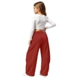 thumbnail image 2 of Kiijoy Girls Casual Athletic Sweatpants Baggy Drawstring Jogger Pants, Red, Sizes 5-15, 2 of 5