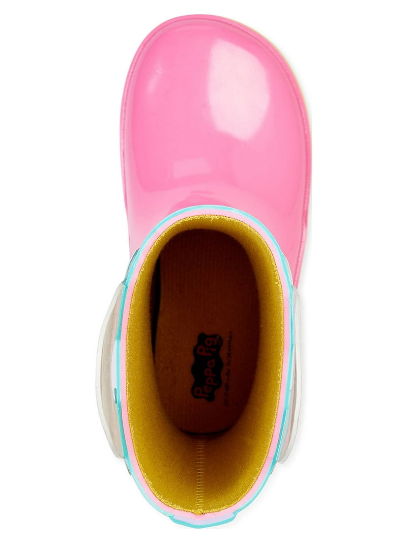 Wonder Nation Kids Rain Boots Pink Sizes 5-10 Water Resistant Pull