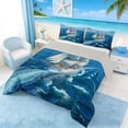 thumbnail image 2 of Manfei White Sail Sailing Ship Queen Comforter Set for Kids Boys and Girls, Nautical Ocean Bedding Comforter Set, Gray Reversible 3pcs, 1 Comforter and 2 Pillowcases, 2 of 6