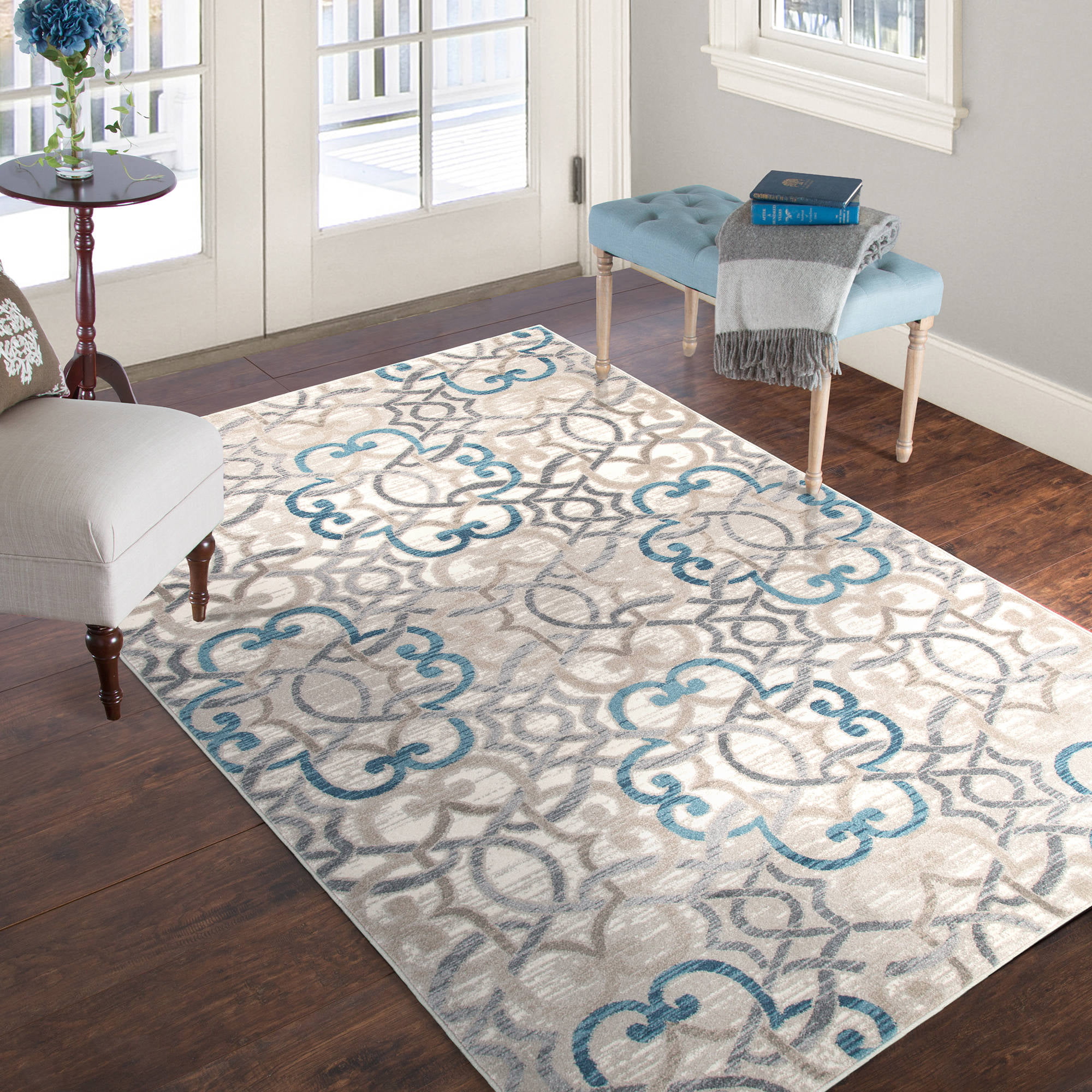 blue area rugs on sale