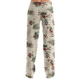 thumbnail image 3 of Adult Fashionable Loose Christmas Printed Casual Pants, Loungewear Sleep Pants with Drawstring Elastic Waist for Home and Comfortable Wear,White,M, 3 of 5