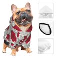 thumbnail image 3 of Balery Leaves And Anemone Flowers In Red Grey Sudadera con Capucha para Perros Pequeños – Ropa para Mascotas, Disfraz para Perros y Gatos, Ideal para Fiestas y Cosplay-XX-Large, 3 of 7