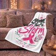 thumbnail image 6 of Stronger Than Storm Breast Cancer Awareness Motivational, Cozy Typography Art Scene, Warm Flannel Blanket for Living Room and Reading Nook, Art Lovers Encouragement Gift, Artistic Home Decor, 6 of 9