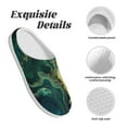 thumbnail image 5 of Wukai Turquoise Golden Swirl Print Women's Indoor Bedroom Slipper Slip On Shoes, Unisex House Shoes with Anti-Skid Sole for Men, Gift for Women Men-8, 5 of 7