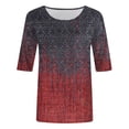 thumbnail image 4 of TOWMUS Womens Tops Short Sleeve Shirts Round Neck Loose Casual Blouses Soft Cool Floral Print Tshirts, 4 of 4