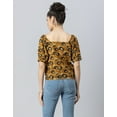 thumbnail image 3 of MoomayaWomens PrintedCotton Shirt Top, Square NeckPuffedSleeves Summer Short Top, 3 of 8