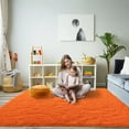 thumbnail image 5 of ZENELESS Solid Shag Collection Rug,8x10ft Tiger Orange Large Fluffy Area Rugs Perfect for Living Room, Bedroom, 5 of 8