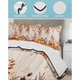 thumbnail image 3 of Twin XL Quilt Bedding Set, Fall Orange Pumpkins Reversible Summer Quilt 3 Pieces, Thanksgiving Autumn Vintage Leaves Lightweight Bedspreads Coverlets with 2 Pillow Shams for All Seasons, 3 of 5