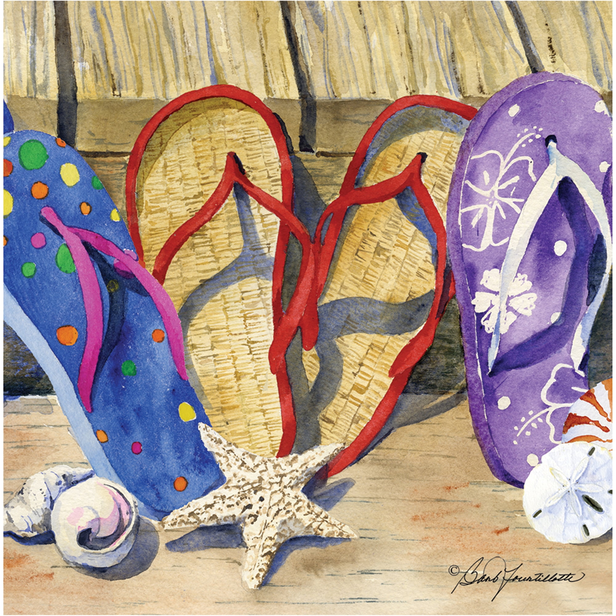Thirstystone Occasions Drink Coasters, Set, Flip Flop Line-Up - Walmart.com