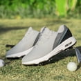 thumbnail image 5 of FENLERN Golf Shoes for Men with Spiked Waterproof Leather Upper Air cushion shock-absorbing sports sneakers, 5 of 6