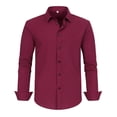 thumbnail image 6 of Mens Big and Tall Dress Shirts Button Down Shirts Long Sleeve Shirt Wine 5XL, 6 of 7
