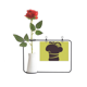 thumbnail image 1 of La silueta negra de helado de limón Botella de decoración de jarrones colgantes de flores rosas artificiales, 1 of 3