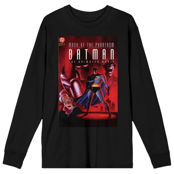 Batman Mask of the Phantasm Cover Art Men's Black Long Sleeve Shirt-Medium
