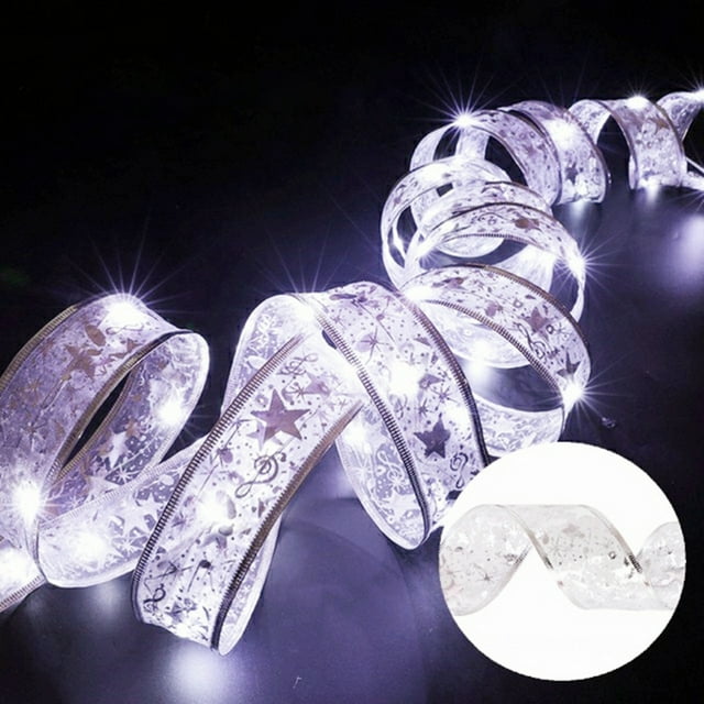 Luces de hadas navideñas, cinta de luces navideñas, luces de cadena con pilas, árbol de Navidad, fiesta de Navidad, vacaciones, decoración interior y exterior