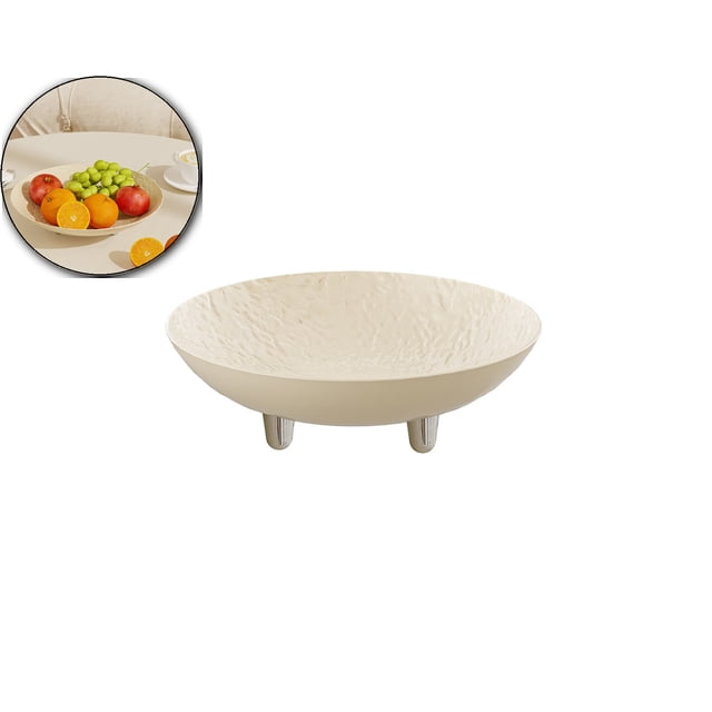 Plastic Fruit Serving Bowl – 9 Inch Snack Tray for Candy, Nuts & Desserts – Shatterproof Glossy Deep Dish for Living Room Coffee Table, Office & Party Decor