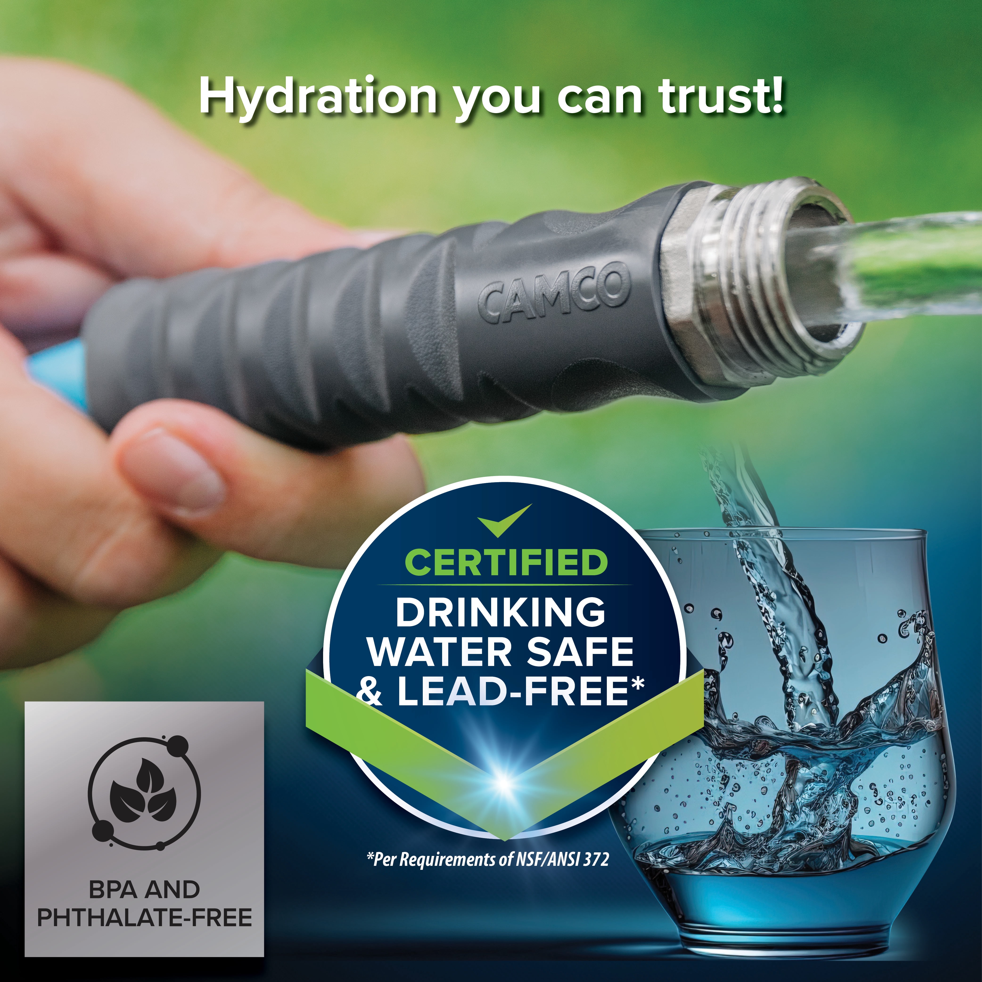 Camco EvoFlex 35-Foot RV Drinking Water Hose - Ultra-Flexible Design - PVC, Blue (22595)