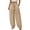 Pants-4Beige, variant on Linen Harem Pants Women Smocked Elastic High Waist Ruched Balloon Pants Summer Loose Fit Lounge Pants Solid Baggy Boho Beach Vacation Wear