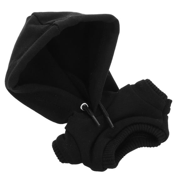 Raindrops Doll Miniature Hoodie 1Pack Compact Fabric Hoodie Black Cotton For Dolls And Plush Toys