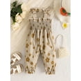 thumbnail image 3 of FEORJGP Kids Baby Girls One-piece Jumpsuits 0 6M 12M 18M 24M Toddler Sleeveless Tie-up Overalls Pants Pleated Flower Print Casual Romper Infant LittleElastic Trouser Summer Clothes for Daily, 3 of 7