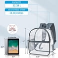 thumbnail image 6 of Clear Stadium Approved Backpack 12x12x6 Inches, PVC Transparent Bookbag With Reinforced Wide Padded Shoulder Straps, Lightweight See Through Daypack For Concerts Festivals And Work, Red (Red), 6 of 8