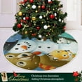 thumbnail image 6 of FMSHPON Winter Snowman Birds Owl Fox Snow Xmas Christmas Tree Skirt Stand Mat for Holiday Party Decoration Indoor Outdoor 48 inches, 6 of 6