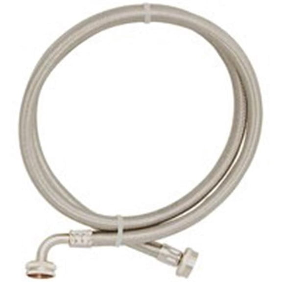 EASTMAN 48378 Washing Machine Discharge Hose, 3/4 in ID, 6 ft L, FHT x FHT, Stainless Steel