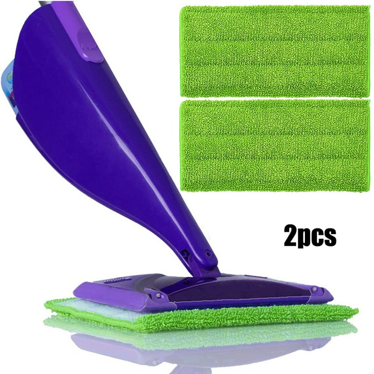 Reusable Floor Mop Pads - Swiffer Wet Jet Compatible Refills 2 Pack -  Machine Washable, 12-inch Microfiber Mop Swiffer Wet Pads - Eco-Friendly