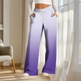 thumbnail image 4 of Cagogo Women Plus Size Wide Leg Flowy Pants with Pockets Tie Dye Casual Loungewear Long Drawstring Trousers Party Beach Vacation, Purple M, 4 of 6