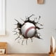thumbnail image 2 of Adhesivos de pared 3D con diseño de pelota de béisbol con agujeros agrietados, 29,5 x 29,5 cm, 2 of 4