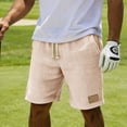 thumbnail image 5 of Hvogkswy Beach Shorts for Men Solid Elastic Drawstring Waist Shorts with Pockets Loose Comfy Travel Vacation Summer Casual Shorts, 5 of 9