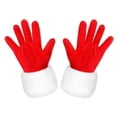 thumbnail image 3 of Disfraz de Papá Noel navideño para adultos, 1 par de guantes de terciopelo de piel roja de Papá Noel para mujeres y niñas, disfraz de cosplay para fiesta de Navidad, 3 of 5