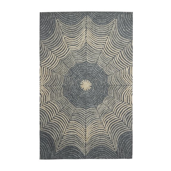 DecMode Living room Rectangle Geometric Contemporary Area Rug, Light Gray, 5' x 8', 1 - Piece