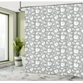 thumbnail image 5 of Ambesonne Bear Shower Curtain, Chunky Teddy Bear Portraits, 69"Wx84"L, Charcoal Grey Pale Grey, 5 of 5